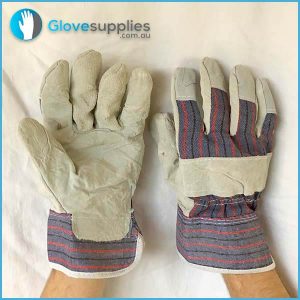 Candy Stripe Cow Split Leather Glove - for more info go to glovesupplies.com.au